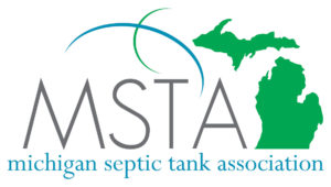 A logo for the michigan septic tank association.